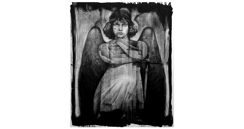 angela - tcnica mixta sobre madera / 100 x 122 cm